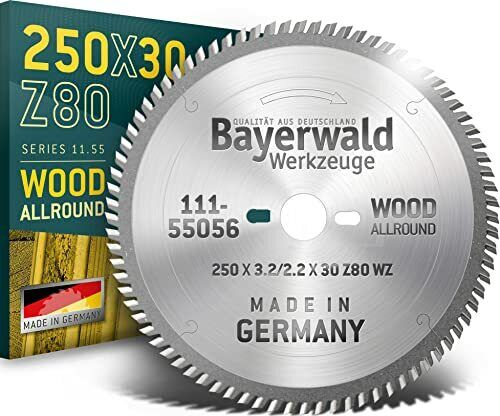 Bayerwald - Lama per sega circolare HM – Ø 250 x 3,2 x 30 | Z=80 VW | (y3e)