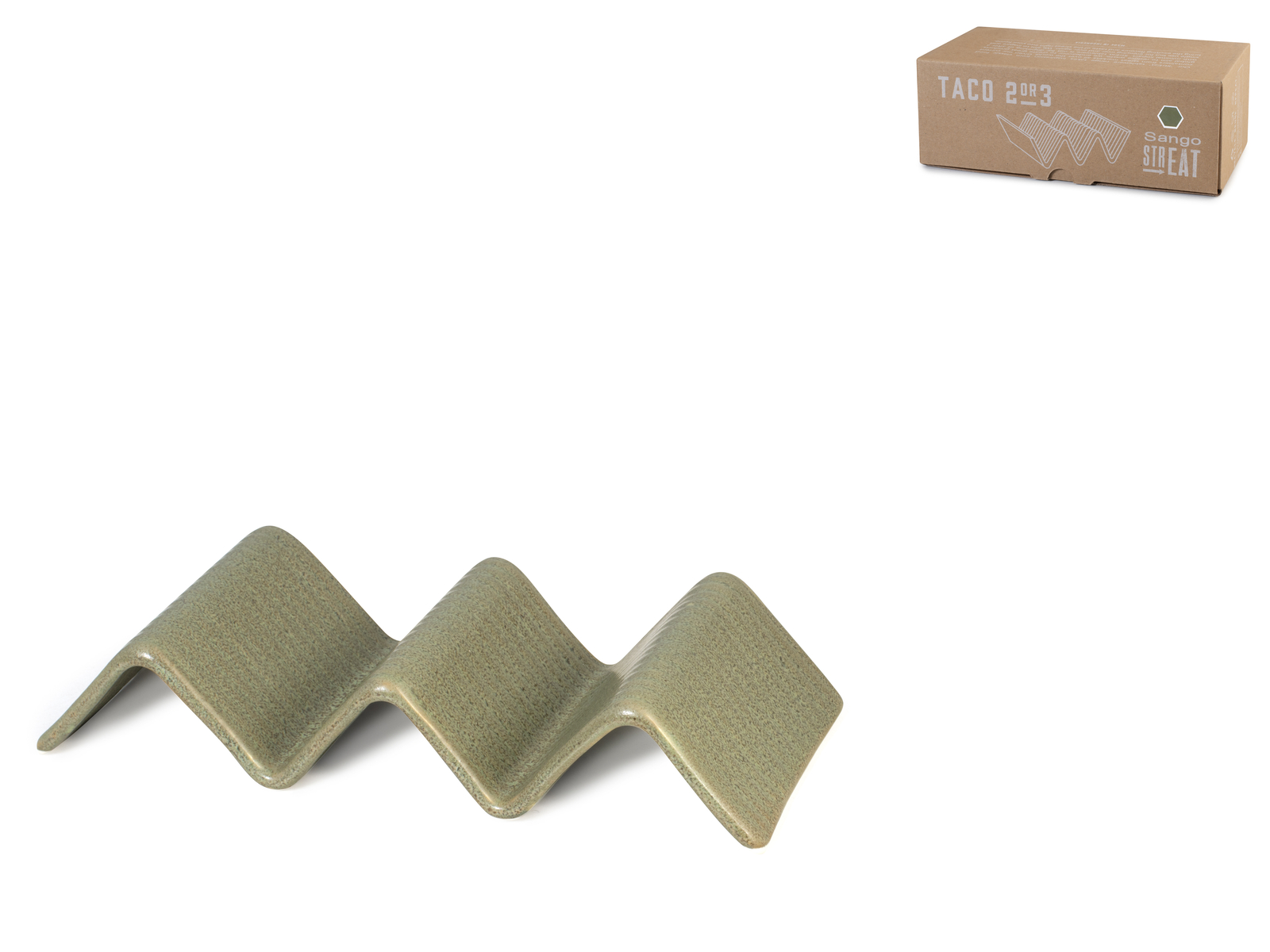 Streat Set 2 Porta Tacos In Stoneware Verde 2/3P
