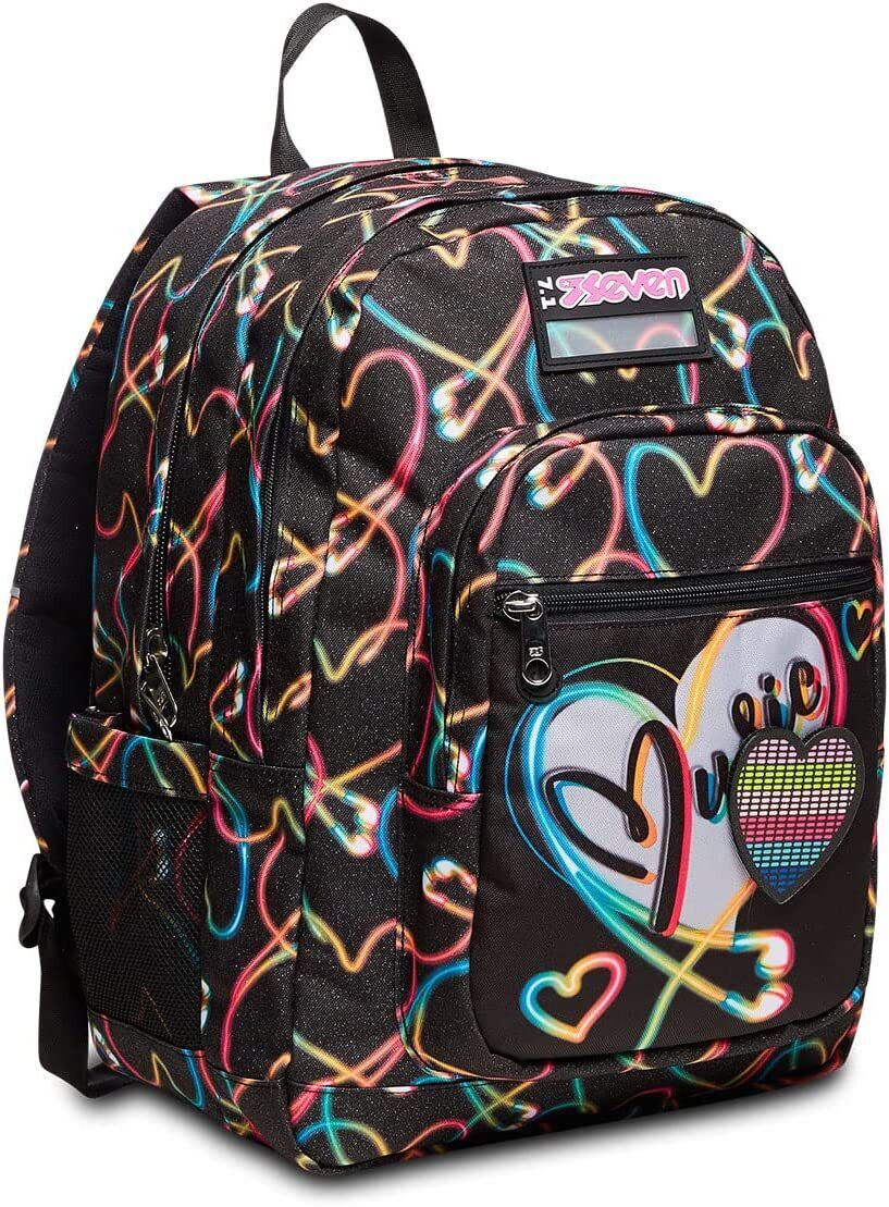 ZAINO SCUOLA SEVEN FREETHINK Yourself Girl con Cuore Led che si illumina