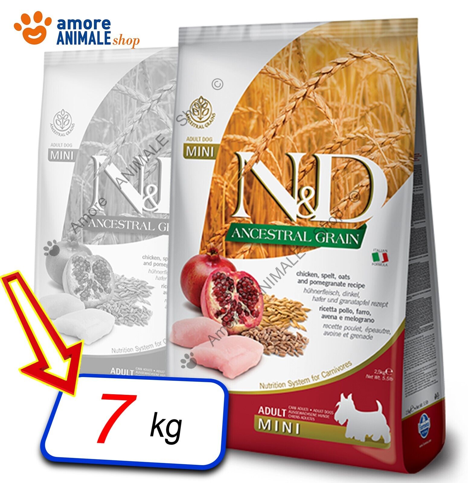 Farmina Dog N&D Ancestral Adult Mini → Pollo e Melograno - 7 kg - Mangime Cane