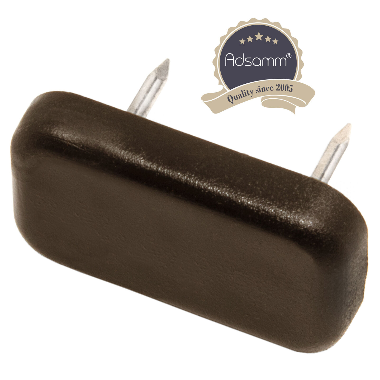 Adsamm® / 16 x scivoli in plastica con 2 chiodi / marrone / 18x30 mm / rettan...