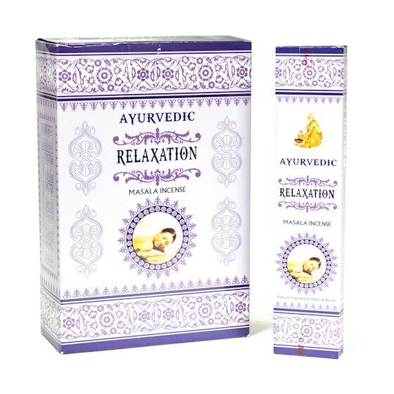 Incenso Masala Ayurvedico RELAX Rilassante 12 scatole da 15 bastoncini 180 gr