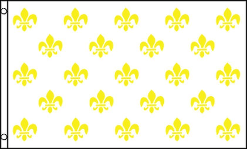 BANDIERA FIORE DI LIS BIANCO ORO 150x90cm - BANDIERA REGNO DI FRANCIA 90 x 150 c