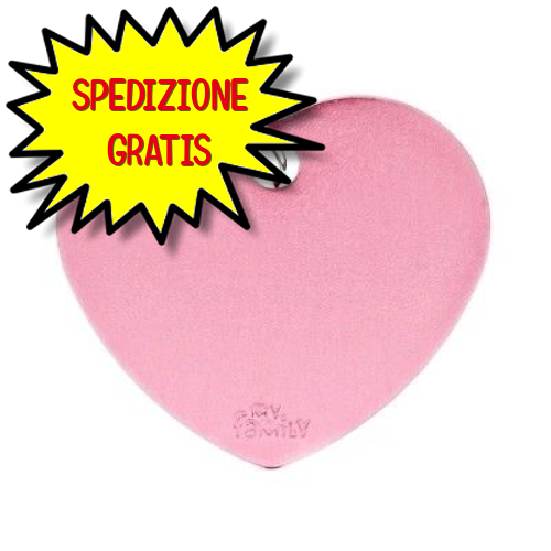 MY FAMILY MEDAGLIETTA BIG HEART ALUMINIUM PINK   MFB29