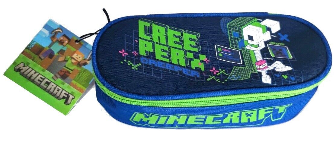 MINECRAFT ASTUCCIO OVALE ORGANIZZATO MINECRAFT CREEPER NUOVA COLLEZIONE