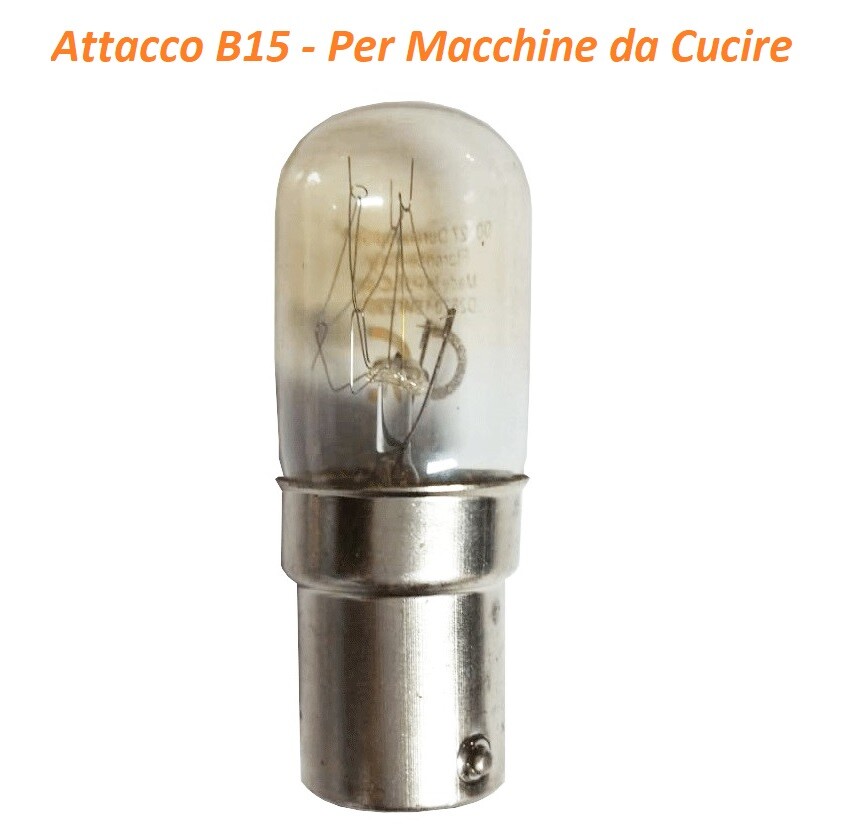 LAMPADA TUBOLARE DURALAMP  PER MACCHINE DA CUCIRE MISURE 17X54  B15D 15W 230V