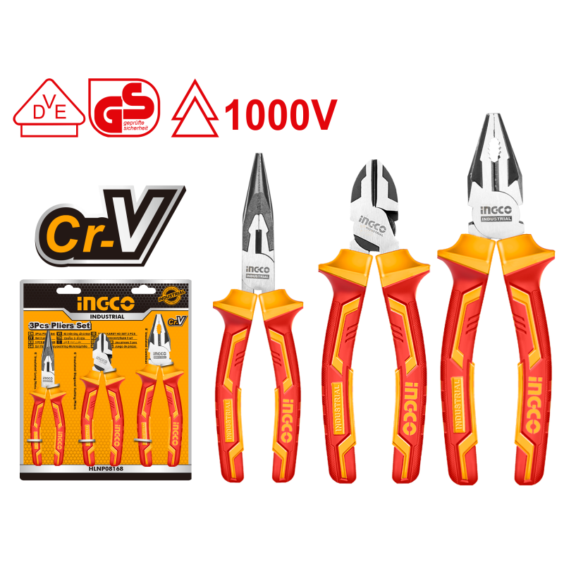 SET 3PZ PINZE ISOLATE 1000V - GS - DVE - INDUSTRIAL HIKPS28318 - INGCO