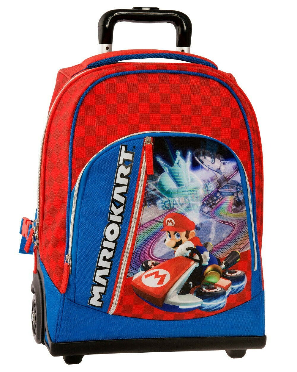 Zaino Scuola Trolley Nintendo Super Mario Kart Rosso Blu Bambino Bimbo Viaggio