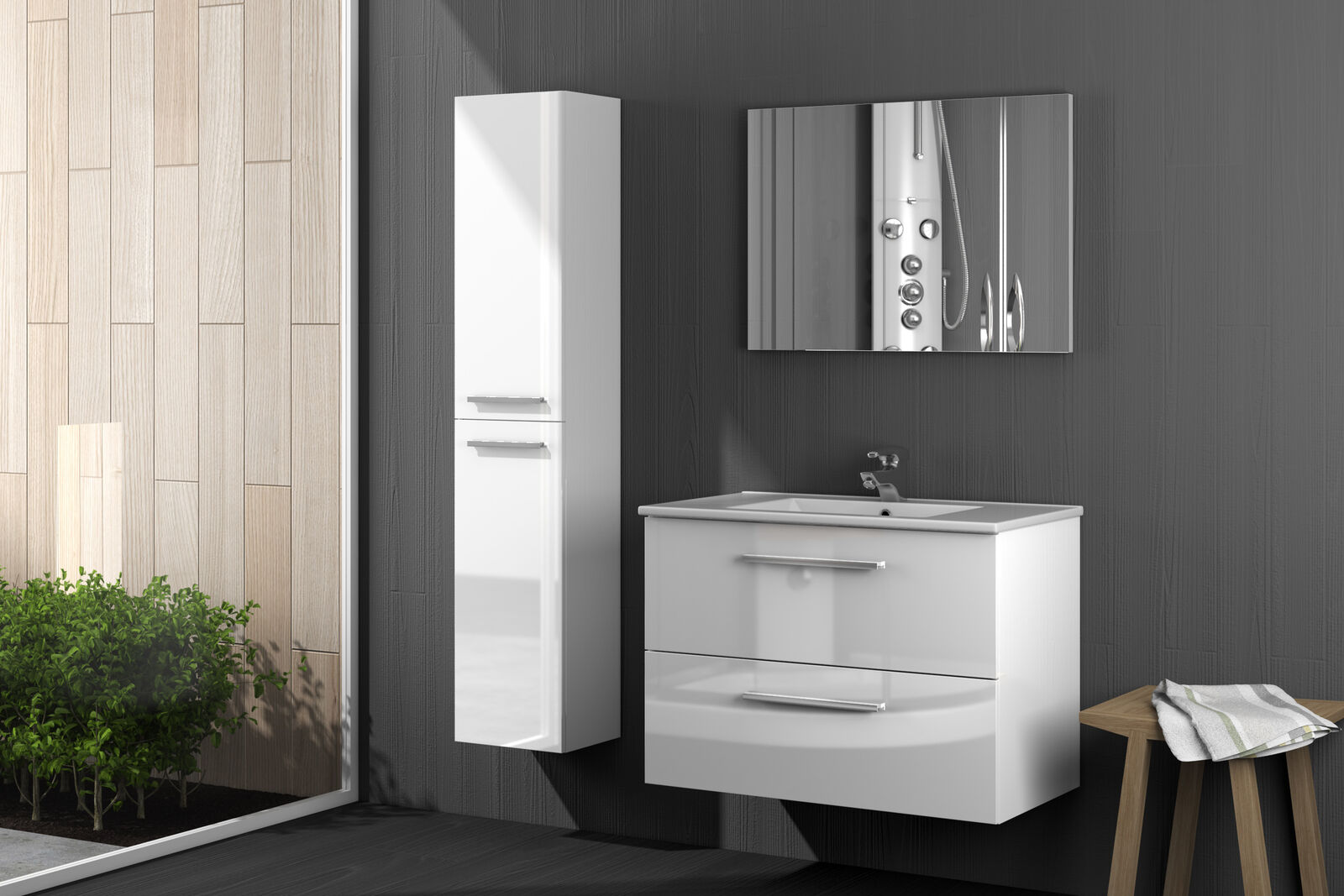 94613   KIT MOBILE BAGNO ARUBA 2 CASSETTI 80 SOSP. BIANCO