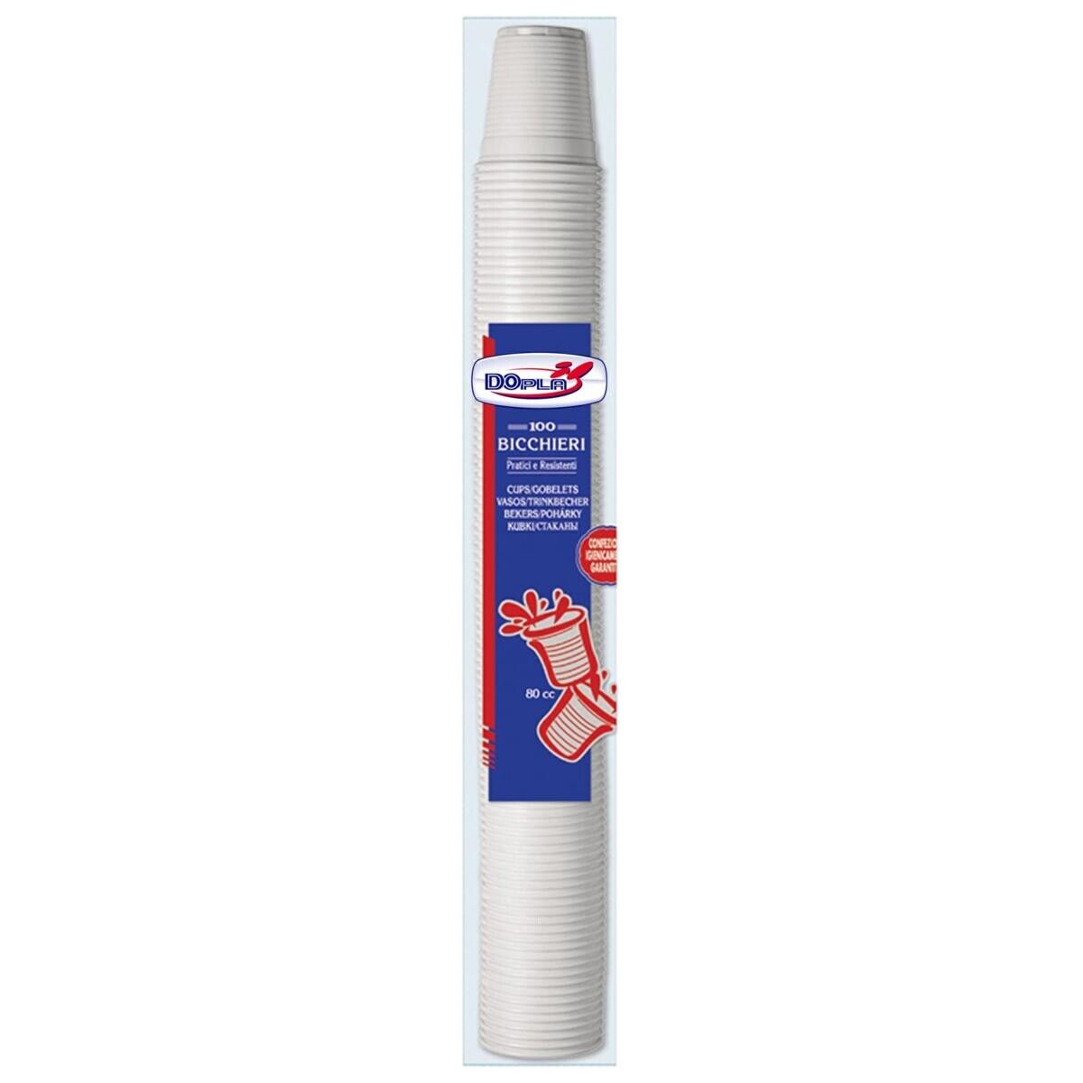 BICCHIERI 80CC BIANCO 100PZ