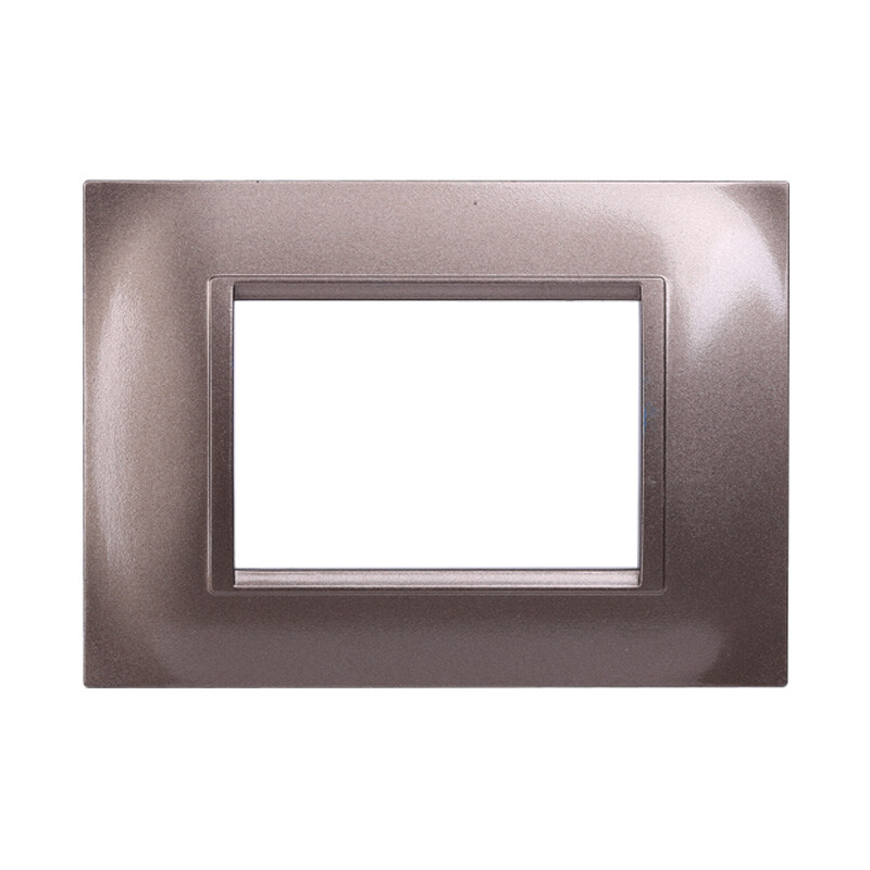 Ettroit Serie Space Placca 503 3P Moduli Quadra Acciao Bronzo Compatibile Living