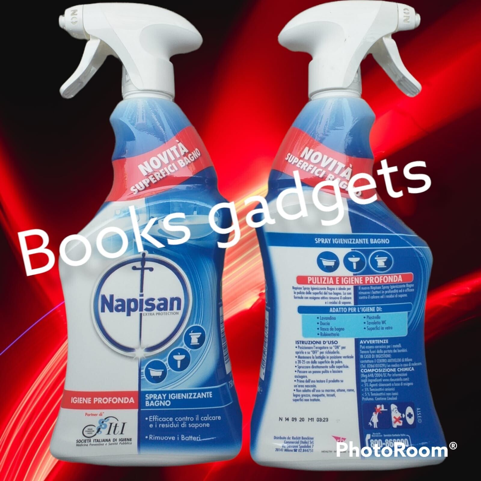 2 Flaconi Napisan Classico Blu Spray Igienizzante Bagno Igiene Profonda 750ml