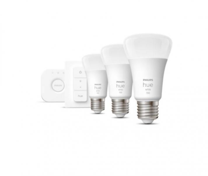 PHILIPS HUE STARTER KIT WHITE 3 LAMPADINE LED E27 9,5W + DIMMER SWITCH + BRIDGE