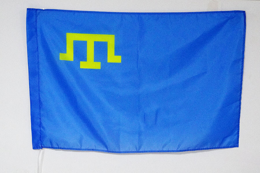 BANDIERA TATARI DI CRIMEA 150x90cm - BANDIERA DEI TARTARI 90 x 150 cm foro per a