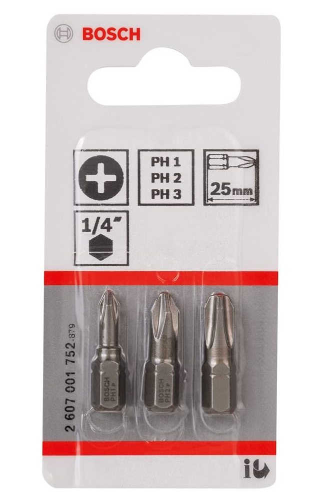 BOSCH - 3 BIT PH 1/2/3 MM 25