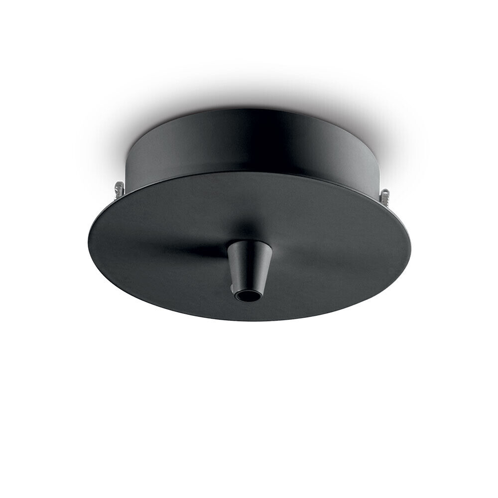 Ideal Lux rosone metallo 1 luce nero  Ø 10 cm x H 4,5 cm 249261