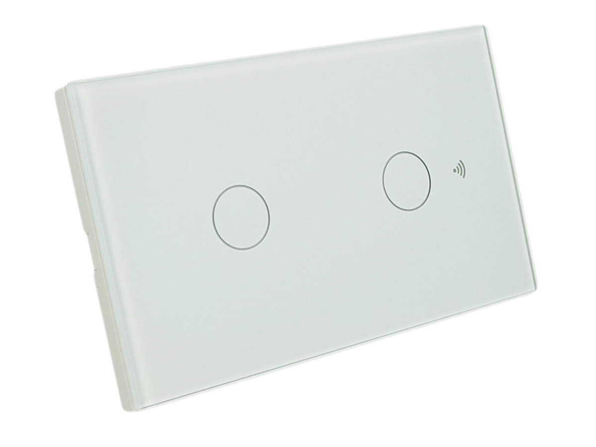 Interruttore Wifi Da Parete Pannello Touch 2 Tasti Colore Bianco WiFi + RF 433 C