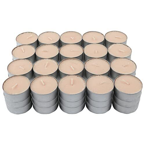 Lumini Profumate, 60 Unità Tealight Candele Lumini Color Beige (V8B)