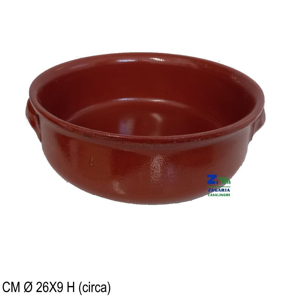 TEGAME TEGLIA IN CERAMICA TERRACOTTA DIAM. CM 26X9 H RESISTENTE ALLA FIAMMA