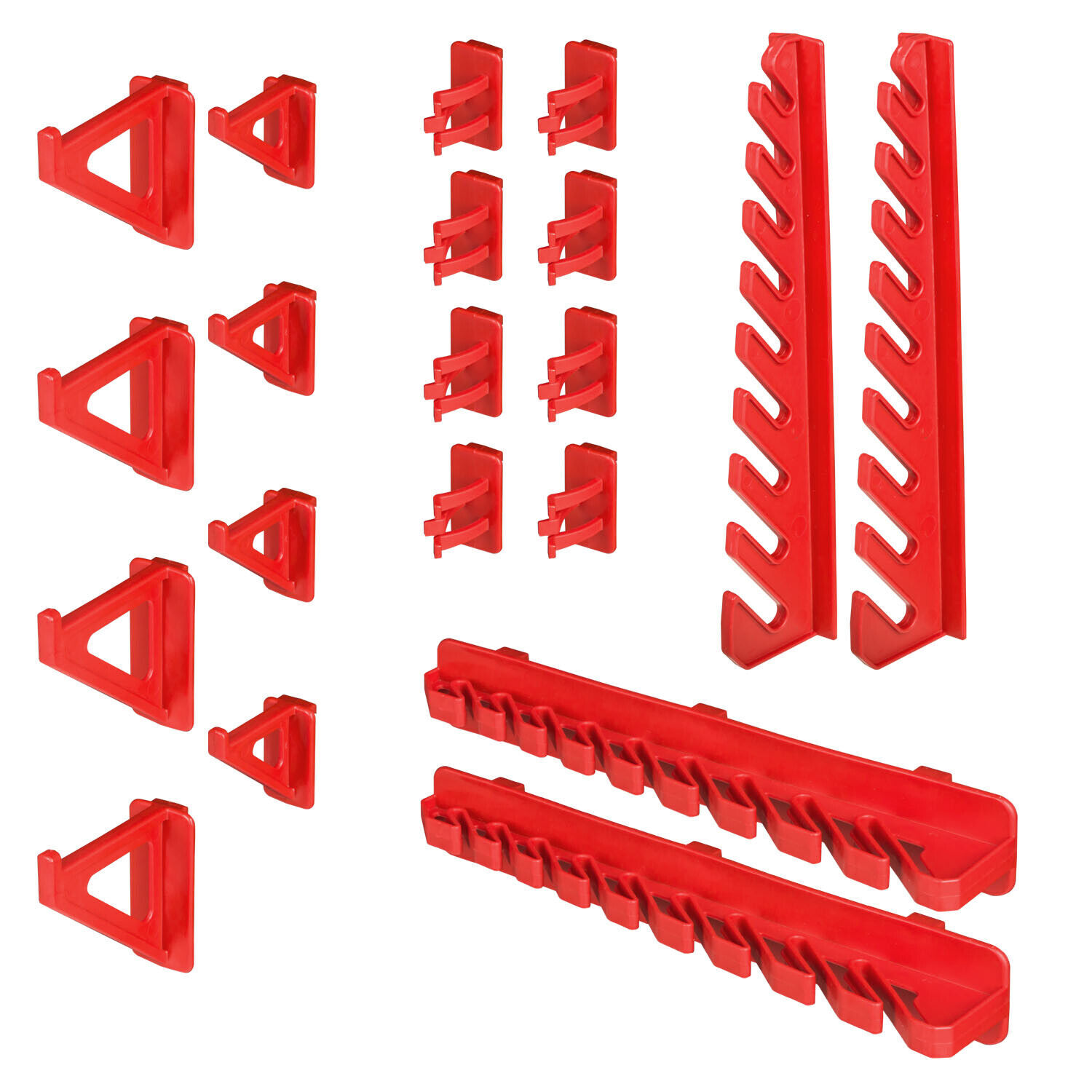 Porta set ganci 20 pezzi. Portautensili in plastica rossa