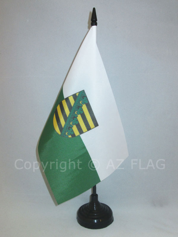 BANDIERA DA TAVOLO SASSONIA 21x14cm - PICCOLA BANDIERINA LAND DI SACHSEN - GERMA