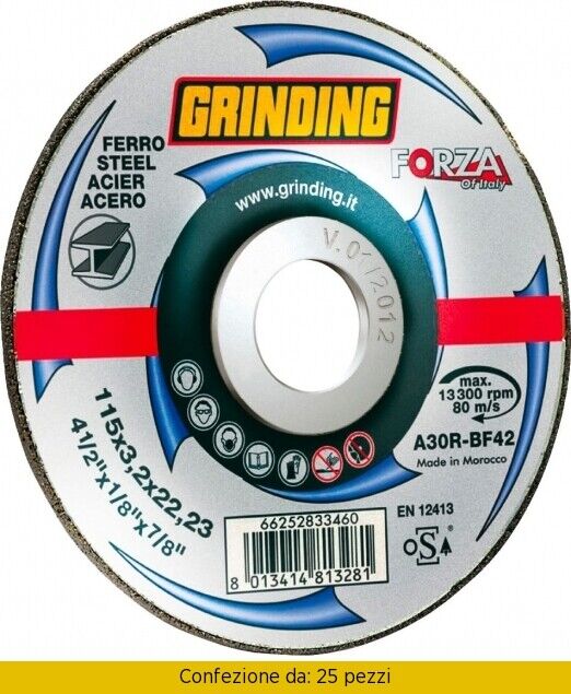 grinding Forza Disco per Ferro 115x3,2 Pezzi 25 Saint Gobain 66252833460