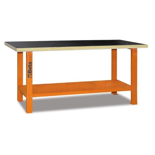 Banco da lavoro Beta C56B-O Arancio piano in legno 200x72cm 600kg di carico