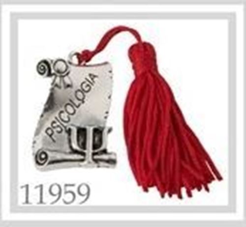Ciondolo pergamena laurea PSICOLOGIA deco bomboniera 40x30mm art 11959