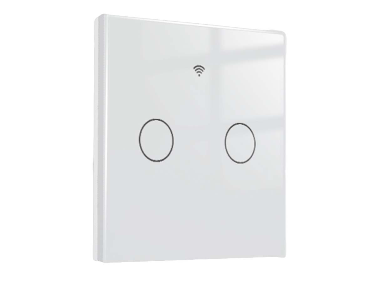 Interruttore Wifi Da Parete 86X86 Pannello Touch 2 Tasti Colore Bianco WiFi + RF