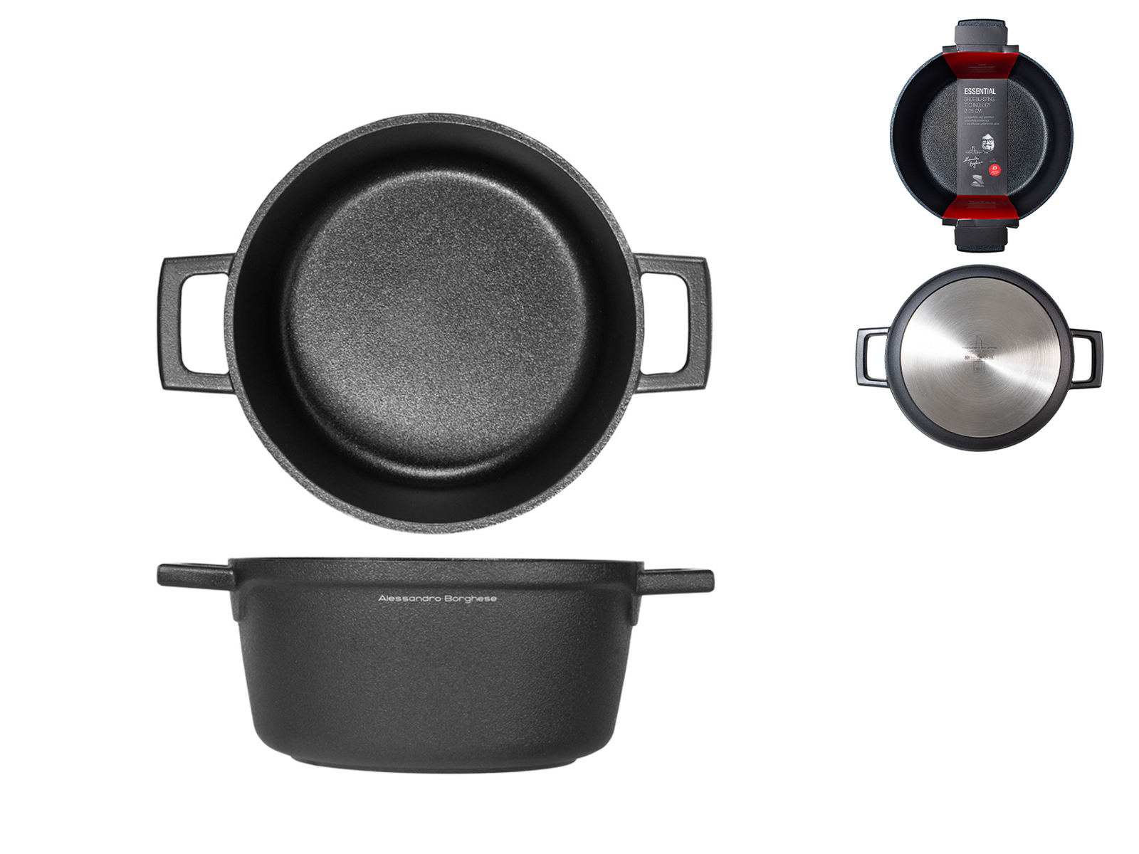 H&H Casseruola 2 Manici Essential Borghese Cm 20