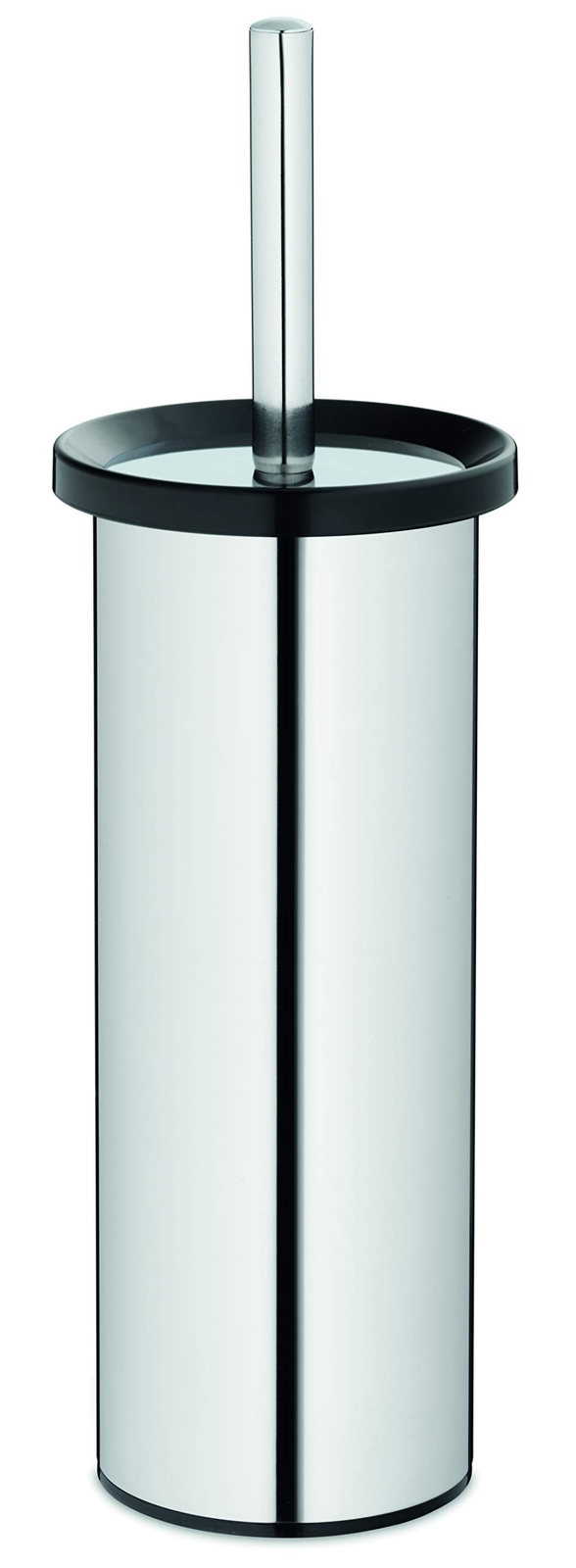 Kela Alor 23151 - Scopino WC con manico, altezza 38 cm, colore: argento/nero
