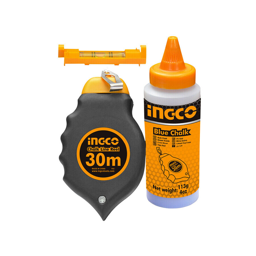 TRACCIALINEA CON LIVELLA e POLVERE BLU 30MT