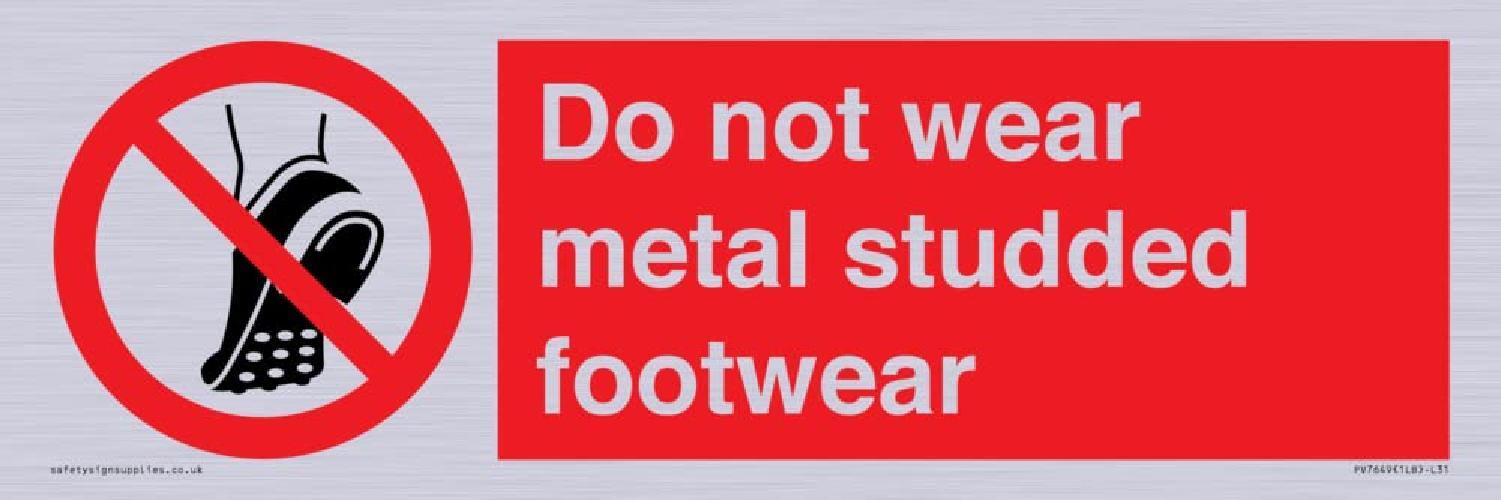 Do not wear metal tempestato calzature segno - 300x100mm - L31