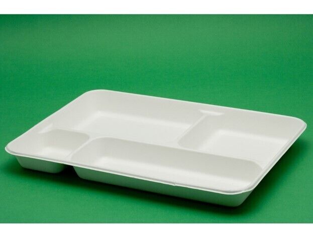 Vassoio quattro scomparti 37×27 cm 20 PZ bio&compostabile in polpa di cellulosa