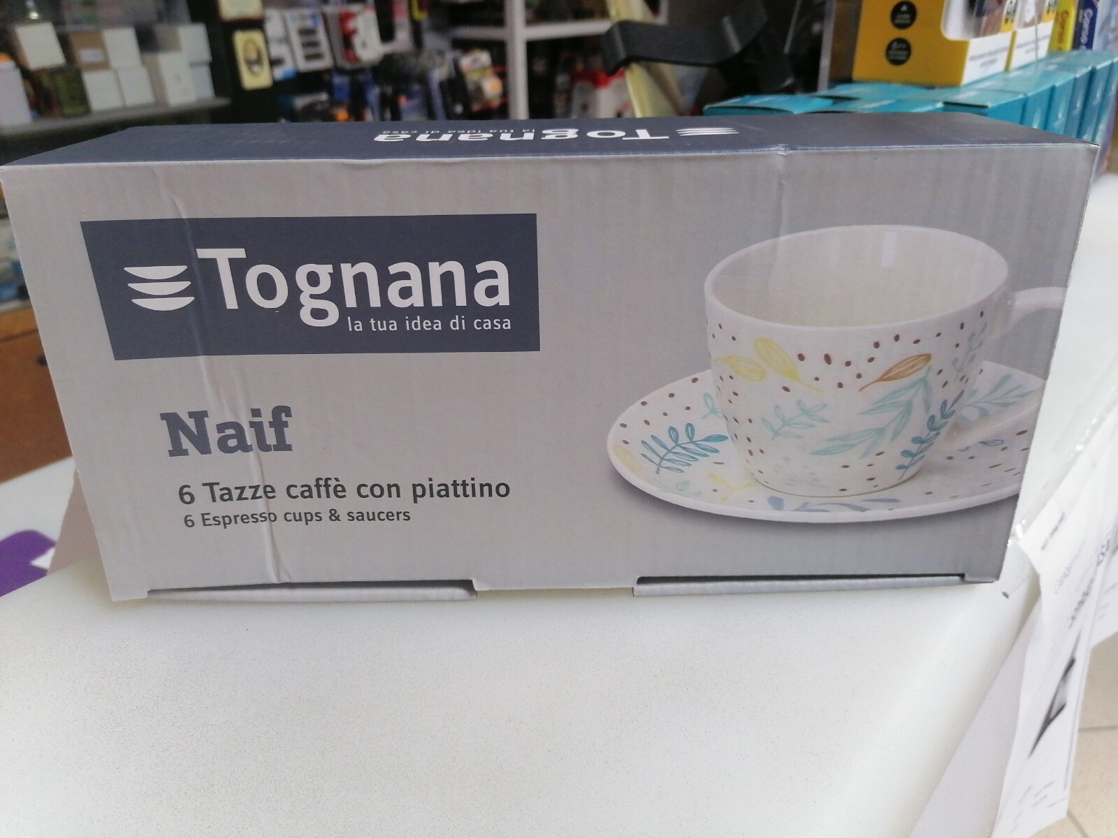 Tazzine caffè Tognana naif 6 tazzine e 6 piattini bellissimi idea regalo
