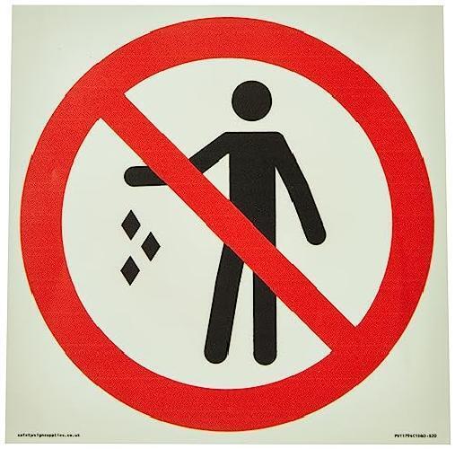 P931 Proibizione: No littering Sign - 200x200mm - S20
