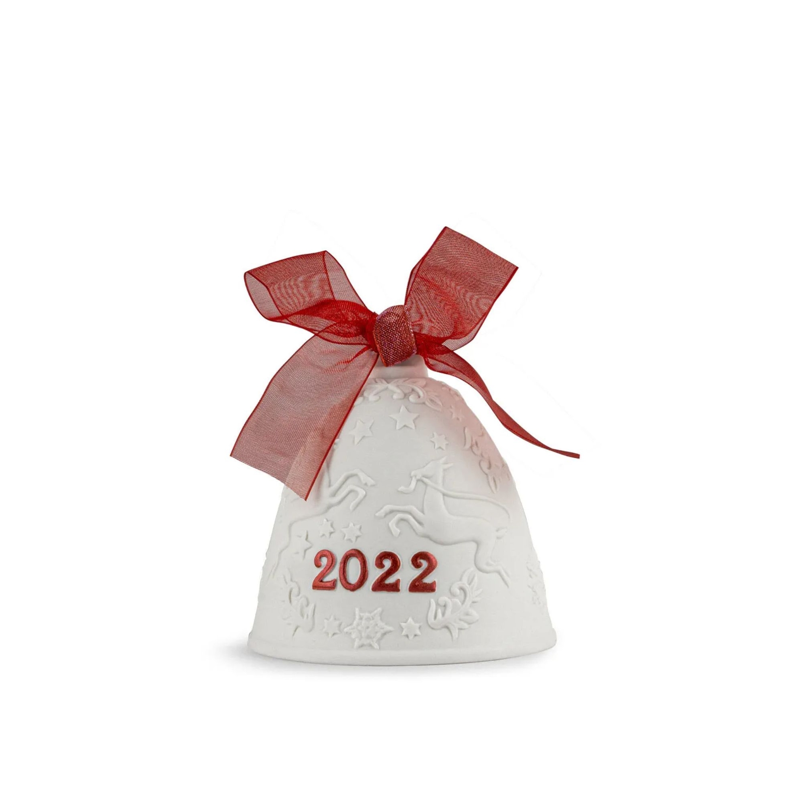 LLADRO' - Campana di Natale 2022 Rosso Bianco Porcellana 01018469
