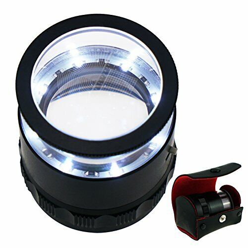 Scale Loupe 10x 8 Led Scala 20 Millimetri Grafico & 25 Millimetri (m0V)