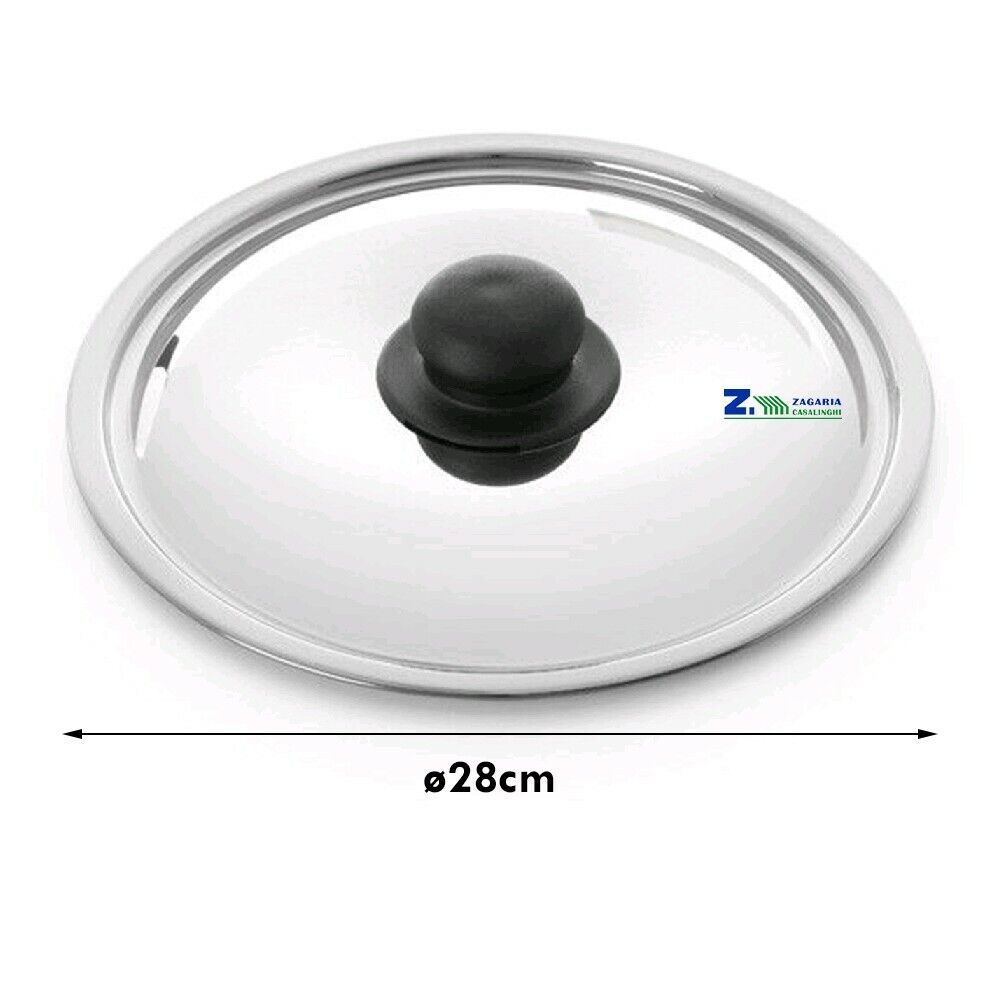 COPERCHIO TONDO IN ACCIAIO INOX DIAM. CM 28 UNIVERSALE PER PENTOLE PENTOLE