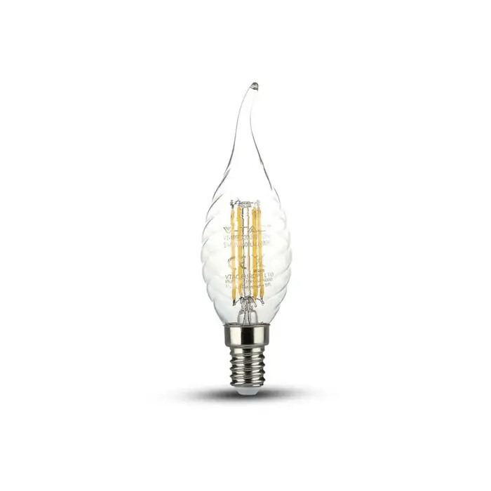 lampadina led tortiglione soffio vento fiamma twist E14 4 watt bianco caldo