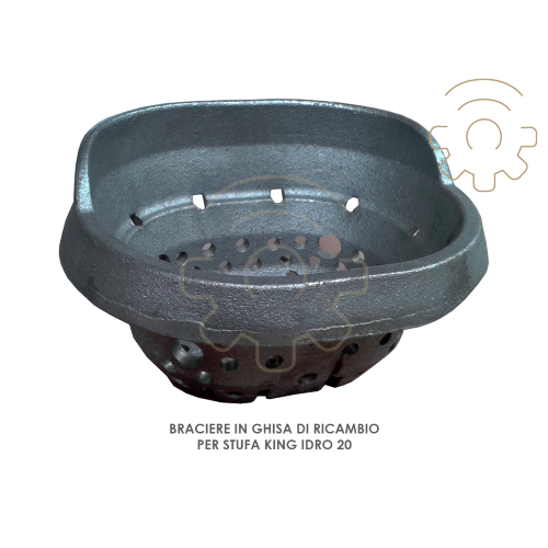 Braciere in ghisa di ricambio per stufa a pellet King Idro 20 dimensioni