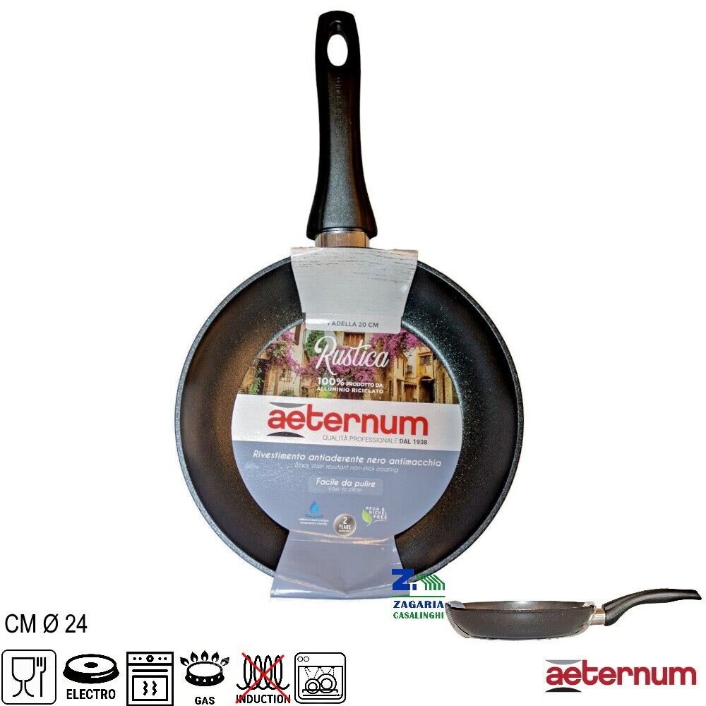 PADELLA AETERNUM DIAM. CM 24 MOD.RUSTICA IN ALLUMINIO ANTIADERENTE