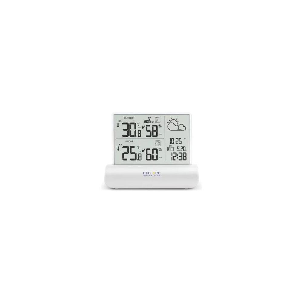 Stazione barometrica GLASS LCD Wsh4501 White e Clear Explore Scientific