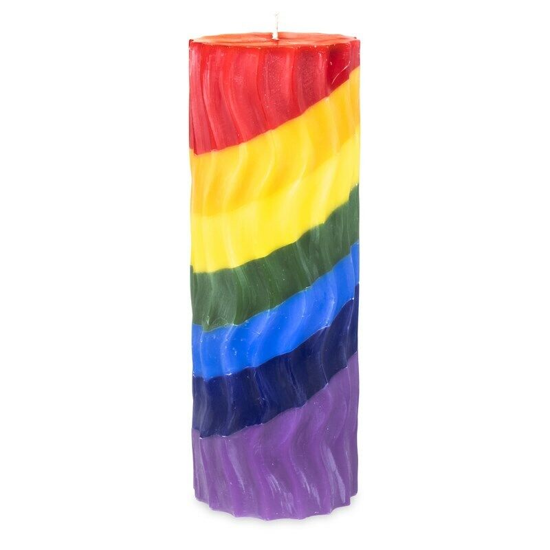 Candela profumata onde arcobaleno 7 chakra 21 x 6,5 cm. caprifoglio cedro