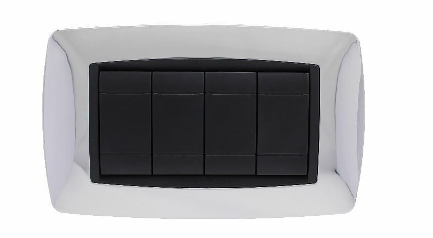 Placca Bombè Radica 504 4M Moduli Compatibile Living International