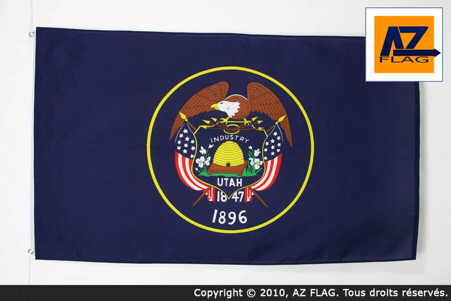 BANDIERA UTAH 150x90cm - GRAN BANDIERA STATO AMERICANO – USA - STATI UNITI 90 x