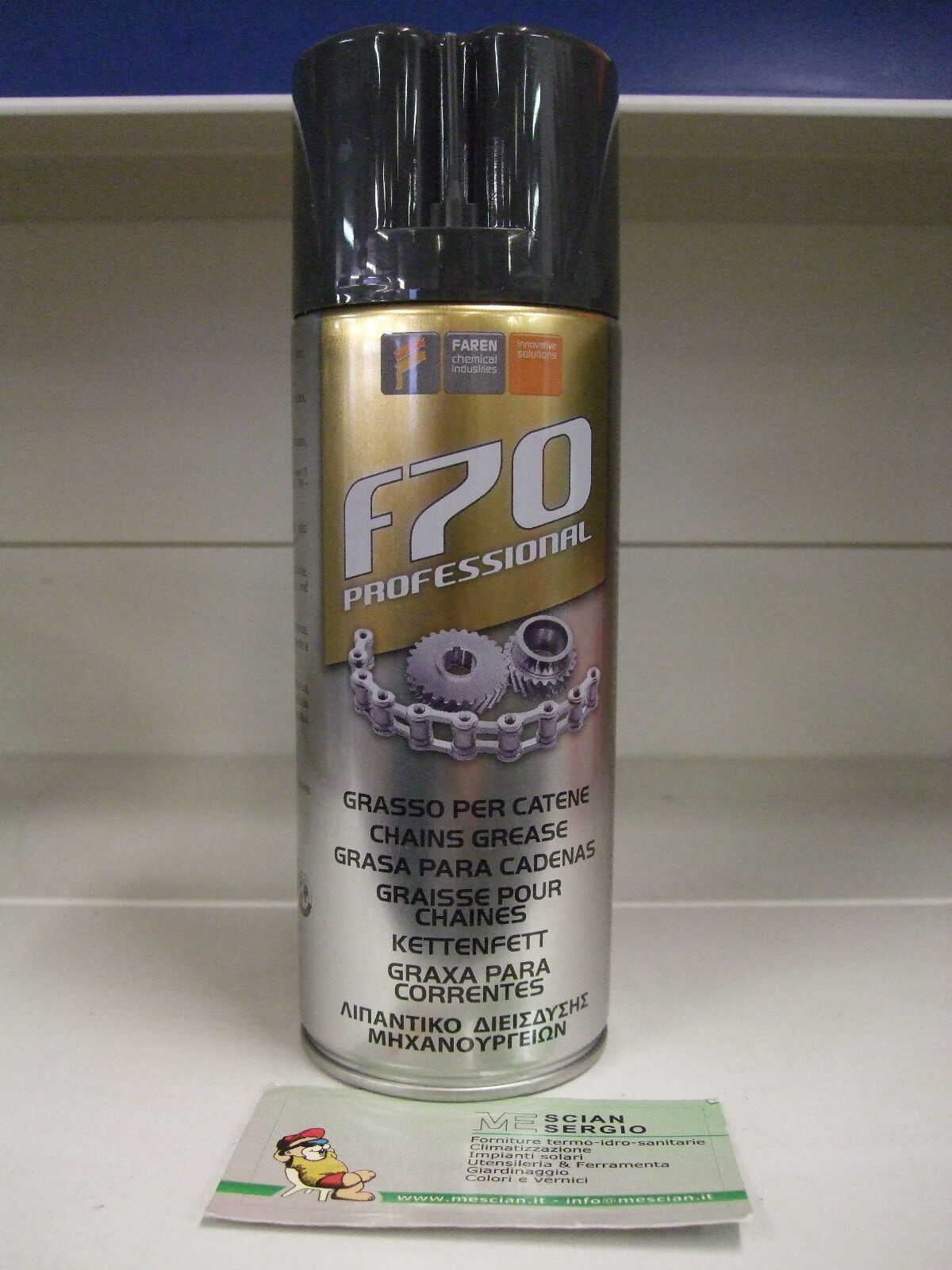 FAREN F70 Lubrificante Grasso per Catene SPRAY 400ml Professionale
