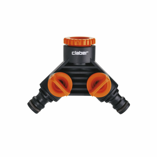 RACCORDO PRESA RUBINETTO A 2 USCITE REGOLABILI 1/2"-3/4" CLABER 91045