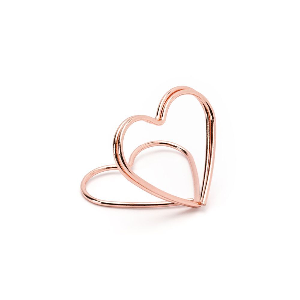 10 PEZZI Segnaposto a forma di CUORE ROSA GOLD 2.5 CM bomboniera 0ZXS