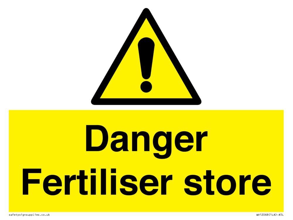 Danger Fertiliser Store Cartello - 200 x 150 mm - A5L
